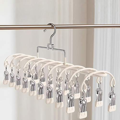 Cintre à chaussettes en acier inoxydable, support de-Blanc 2