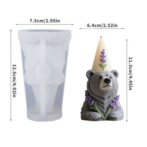Eye Catching Bear Silicone Mold For Making Candle Soaps And Fun 2