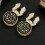 Handsome Copper Cufflinks Featuring Pattern And Stone-gold 7