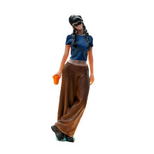 1/64 Schaal Coffee Girl Miniatuur Hars Karaktermodel voor Scène