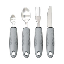 Anti-Tremor Cutlery Set for Elderly with Shaky Hands, Grey Design