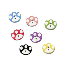 Sewing Buttons White-soled Wood Footprints Shape Fine-edged Design for DIY Crafts Clothes 50Pcs