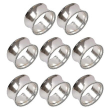 8 Pieces Of Zinc Alloy Beaded Napkin Ring Delicate Napkin Buckle (silver)