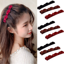 9PCS Vintage Twist Hair Pins Set with Flocking Texture Hair Clips for Braids and Retro Styling