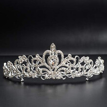 Bridal Tiara Wedding Crown with Vintage Crystal Design and Durable Alloy Frame for Bride