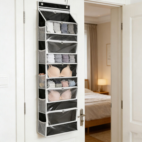 Large Capacity Over The Door Storage With 6 Main- Gray 2