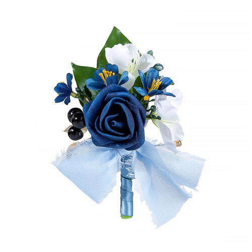 Elegant Artificial Flower Rose Corsage Romantics-royal blue
