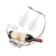 Decorative Storage Rack Eye Catching Iron Pirate Boat Wine-1