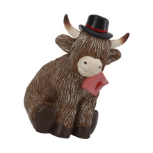 Yak-Figur für Bücherregale und Couchtischdekoration,-Umschlagkuh