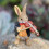Miniature Rabbit Figurines Mini Bunnies Landscape-Raincoat Hare 5