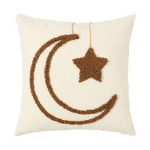 Taie d'oreiller d'impression lunaire en polyester 45cm-Café