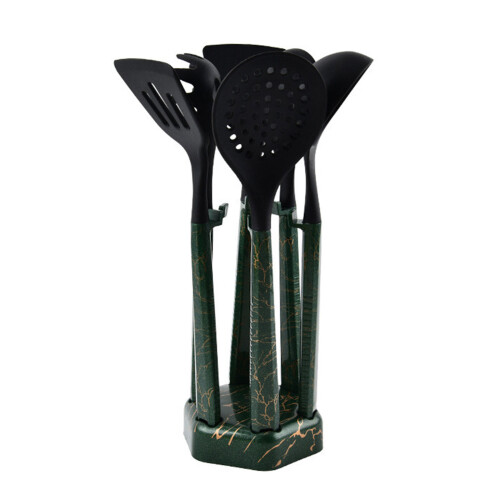 Spatule de cuisine résistante à la chaleur, ustensiles de-Noir