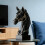 Classical Horse Head Statue For Home Decoration Solid-Black 6
