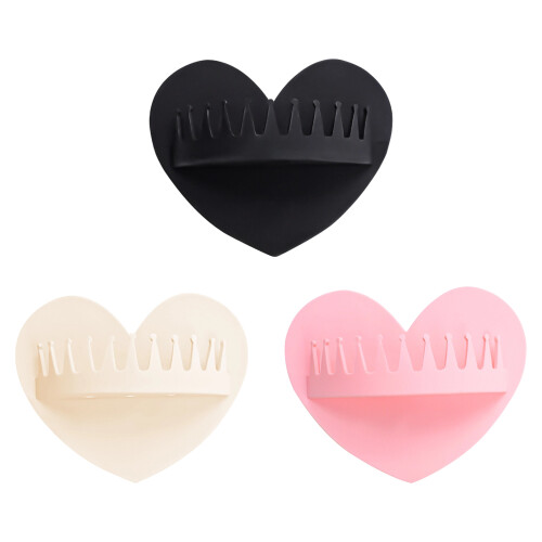 Heart Shape Shower Hair Collector Soft Materials Keep-Black 1