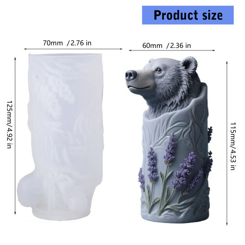Flexible Bären-Kerzenform aus Silikon mit einfacher 2