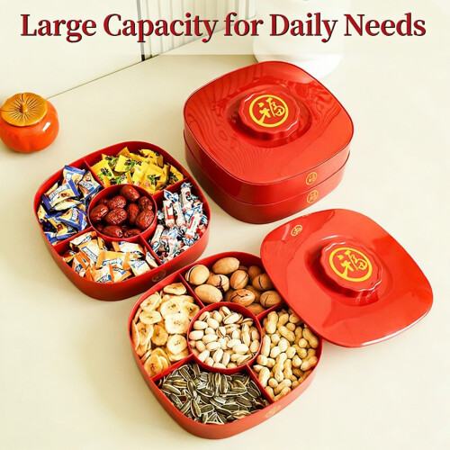 Retro Red Candy Tray With Compartments For-Festive candy dish 2