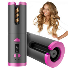 Cordless Hair Curler with Automatic Curling Action, AntiTangle Sensor, 6 Heat Settings, USBC Charging