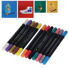 12 pcs Marqueurs Acryliques à Double Embouts, Étanches, à Séchage Rapide, 12 Couleurs