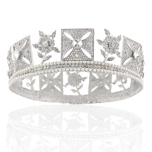 Men's King Crown with Vintage Royal Design and Rhinestone Pearl Accents for Wedding Prom Cosplay