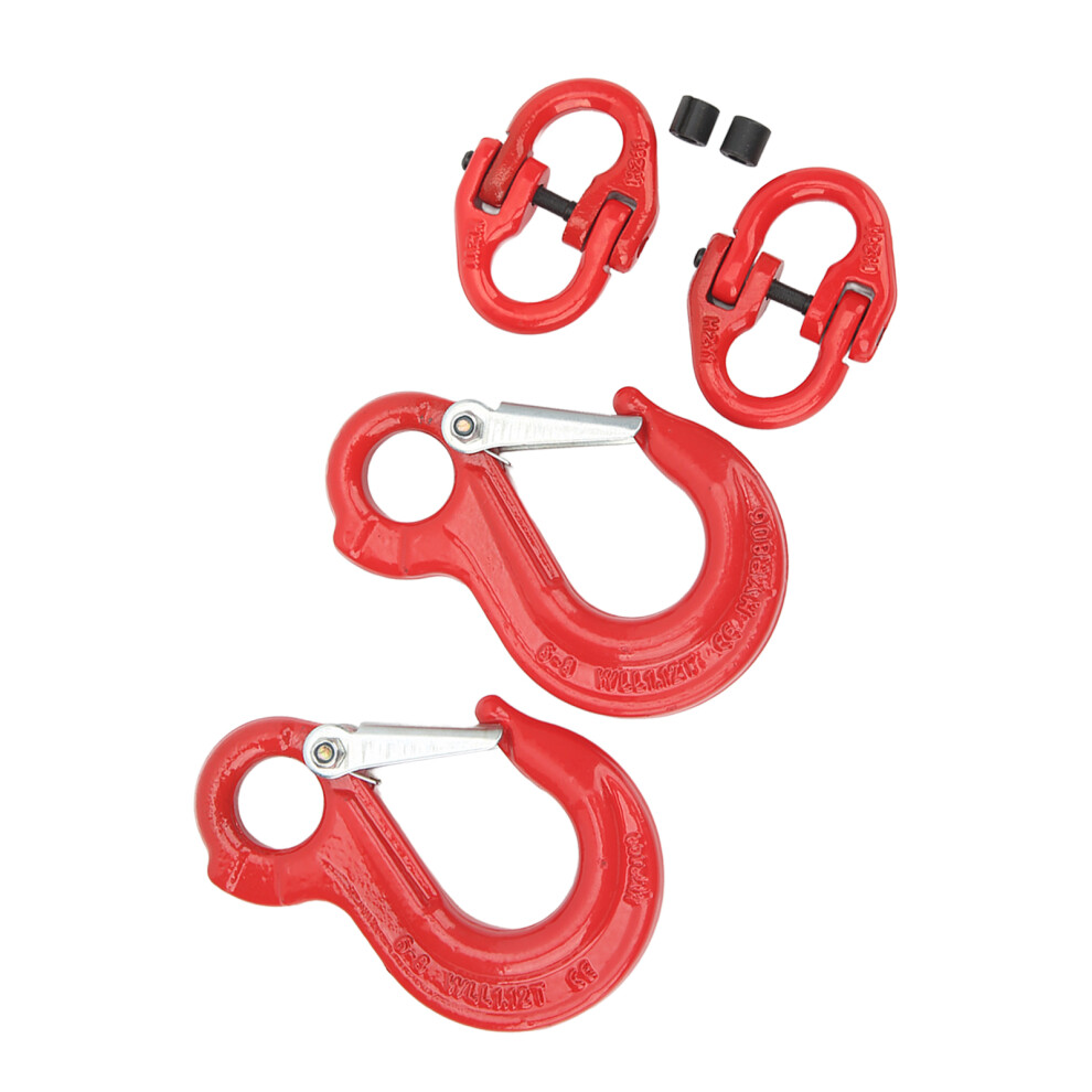 Heavy Duty 1.12T Slip Hook Eye Sling Chain Connector, Red Finish 7671373548401