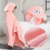 Cartoon Kinderbadetuch mit Kapuze Rosa 5