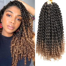 Passion Twist Hair 8 Packs 12 Inch Water Wave Crochet Braids for Black Women T27# Lightweight