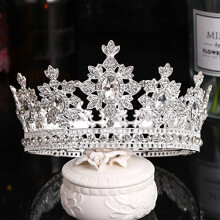 Crystal Crown Wedding Tiara with Sparkling Austrian Crystals Gold Red Headpiece for Bridal Princess