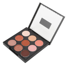 9-Color Matte Glitter Eyeshadow Palette Earth Orange Portable Makeup Type 02