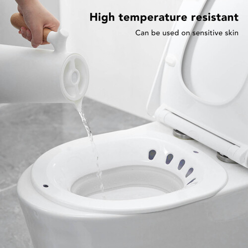 Foldable Plastic Sitz Bath with Flusher, Gray, 39x36x12.5cm 2