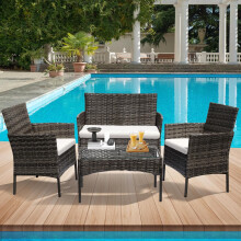 4-Seater Rattan Garden Furniture Set