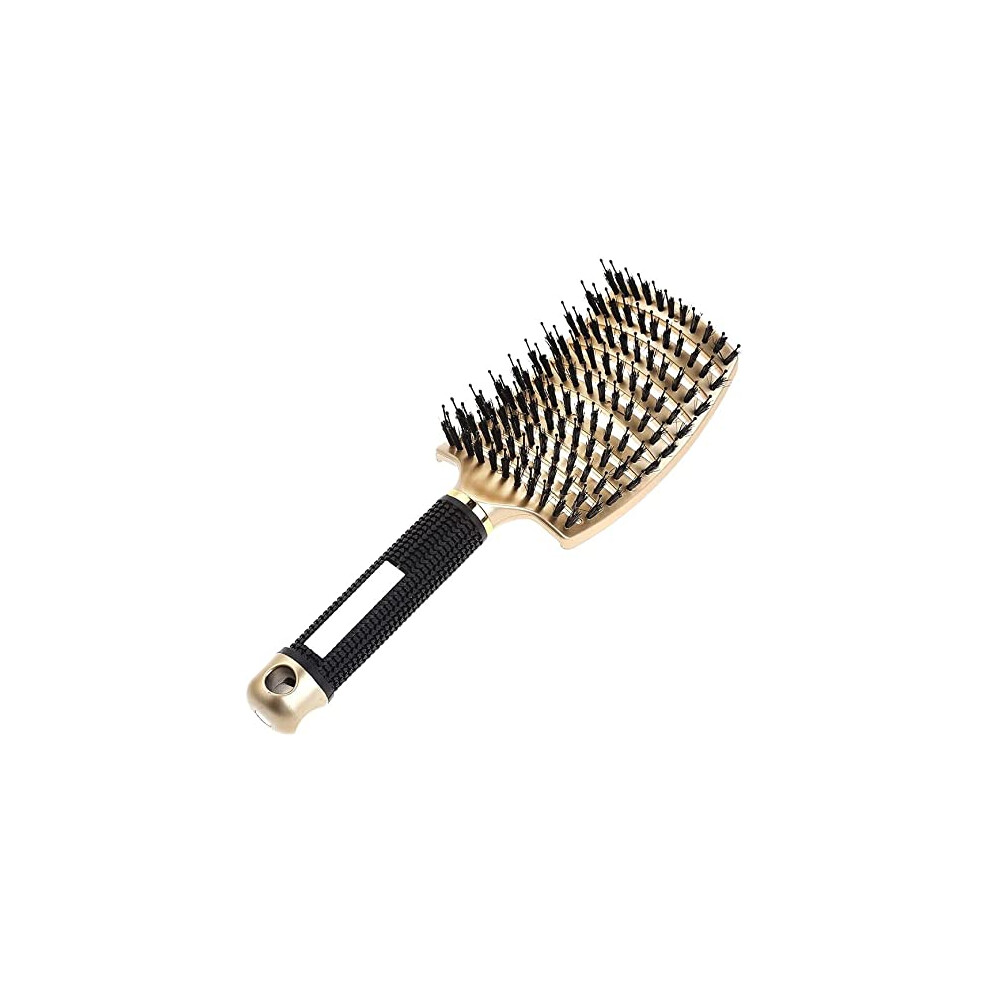 Unisex Gold Wide Tooth Comb For Thick Curly Hair With Gentle Detangling, Antistatic Finish, Travelfriendly