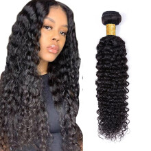 26 Inch Kinky Curly Human Hair Bundles 8A Grade Virgin Remy Extensions Natural Color for Black Women