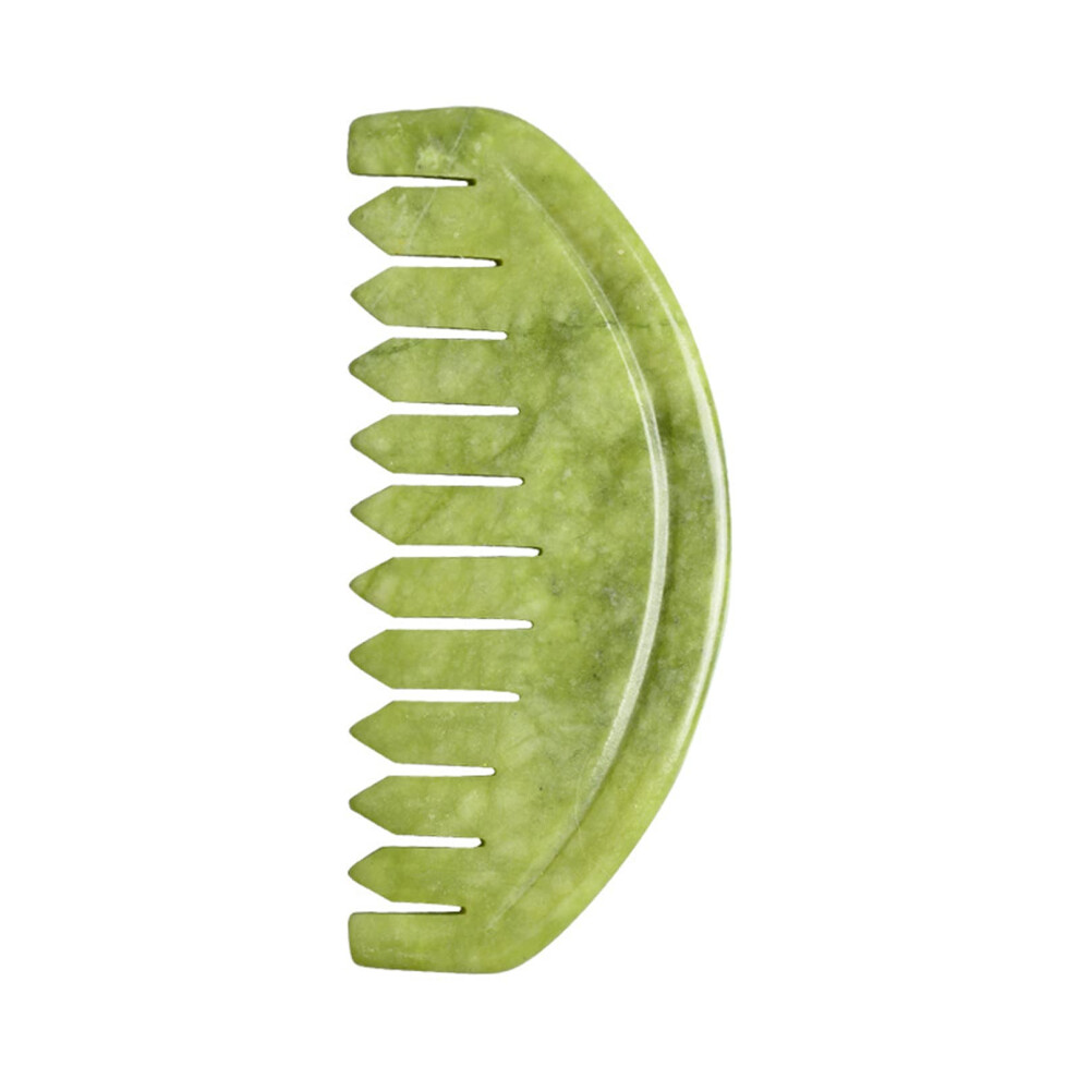 Jade Massage Comb  Natural Jade Stone Scalp Massager for Relaxation and Smooth Hair Grooming