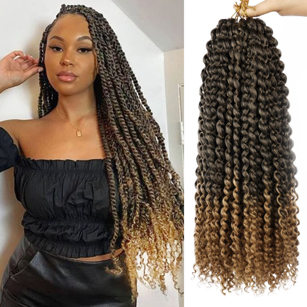 Unisex Passion Twist Hair 24 Inch Water Wave Crochet Braiding Extensions For Women Long Bohemian Braids