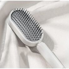 Self Cleaning Hair Brush with Gentle Detangling and Fast Hair Removal for Women, White