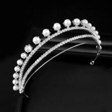 Silver Rhinestone Bridal Tiara Elegant Wedding Hair Crown for Bride and Party