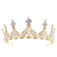 Crystal Tiara Crown with Blue Diamond Look, Elegant Bridal Headband for Wedding or Pageant