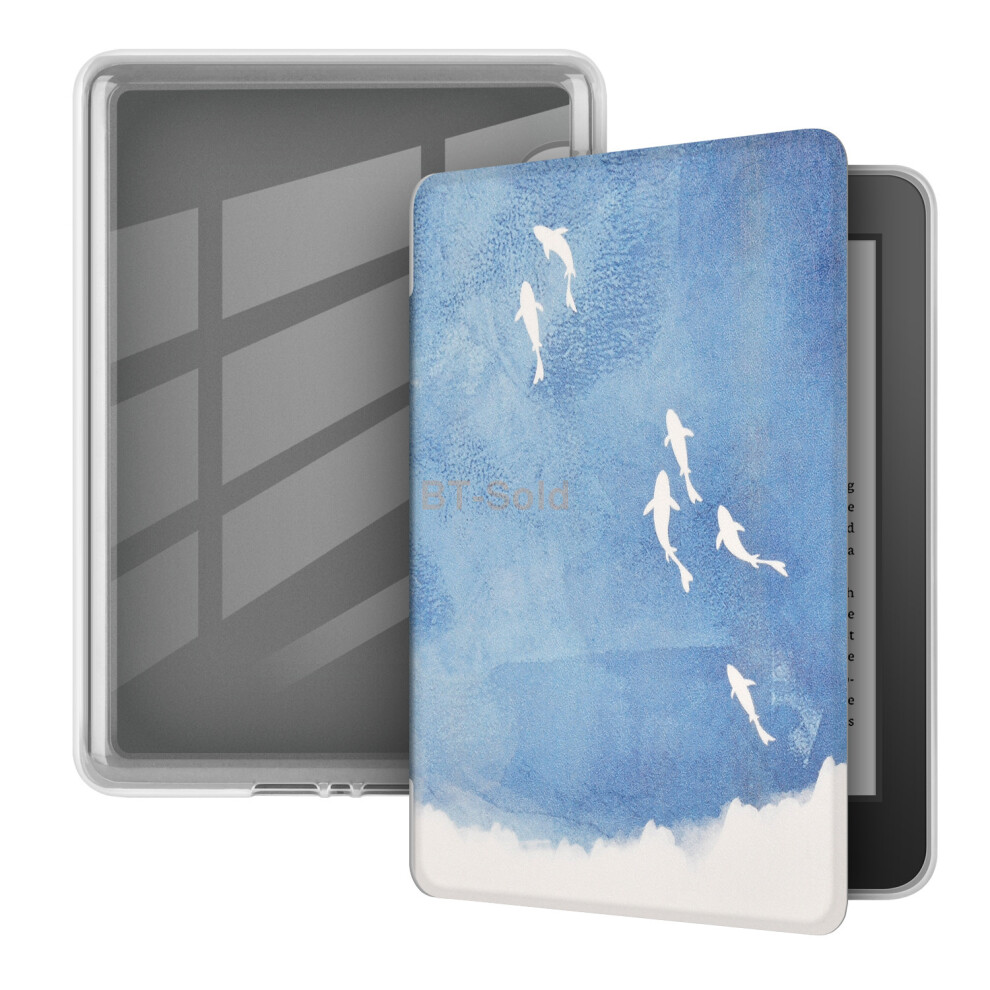 (School Of Fish) Smart Flip Case For Kindle Paperwhite 5 11Th Gen Shockproof Protective Cover 4069369447082