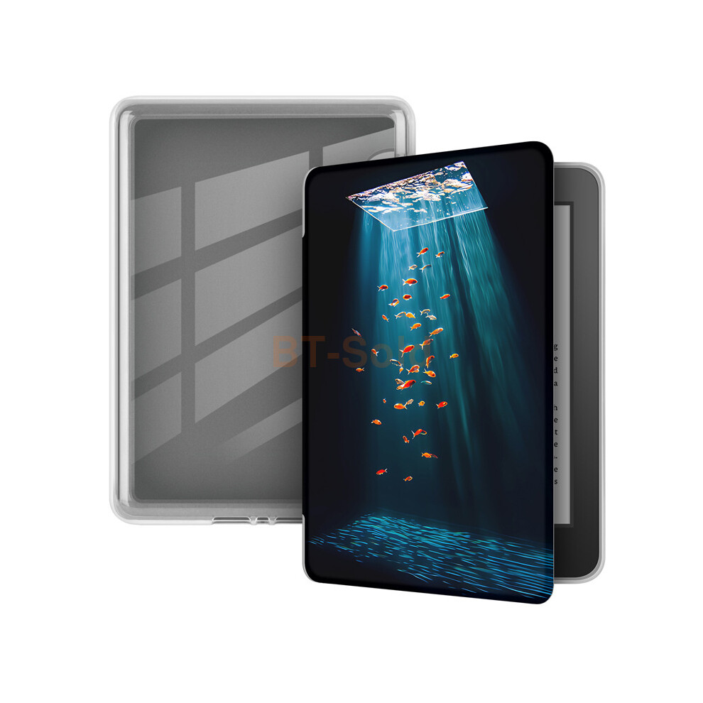 (Deep Sea Fish) Smart Flip Case For Kindle Paperwhite 5 11Th Gen Shockproof Protective Cover 4069369446795