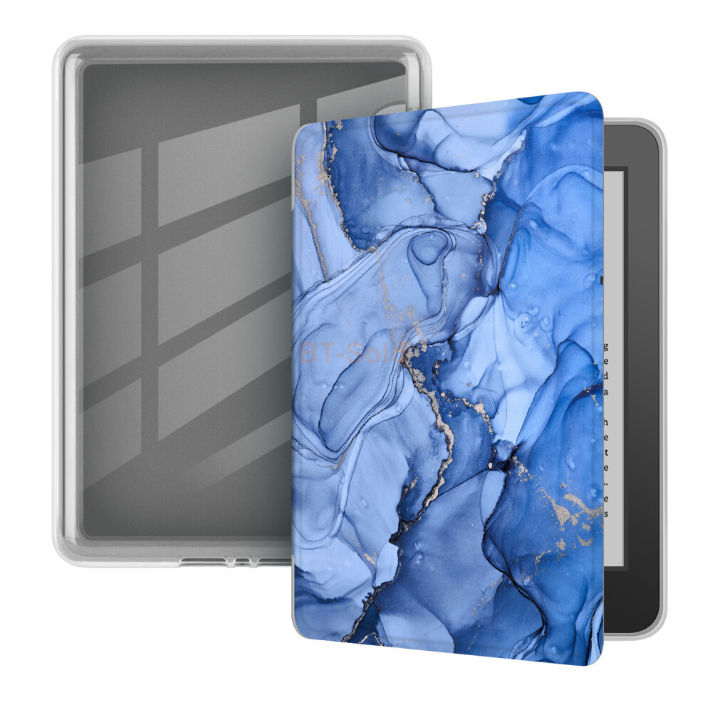(Marble ) Smart Flip Case For Kindle Paperwhite 5 11Th Gen Shockproof Protective Cover Blue 4069369446962