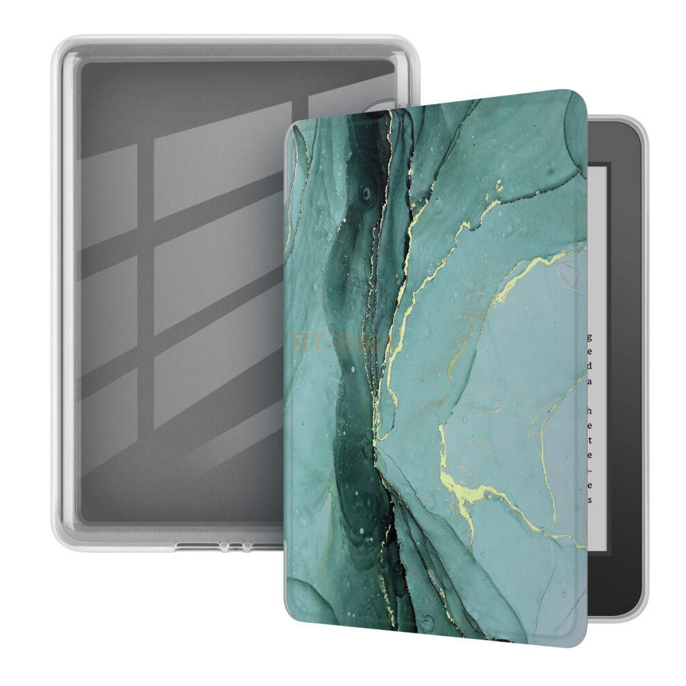 (Marble ) Smart Flip Case For Kindle Paperwhite 5 11Th Gen Shockproof Protective Cover Green 4069369446979