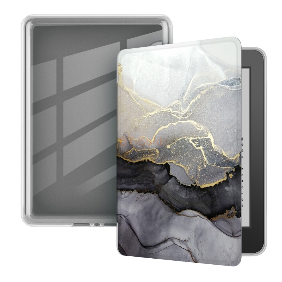 (Marble ) Smart Flip Case For Kindle Paperwhite 5 11Th Gen Shockproof Protective Cover Black 4069369446955