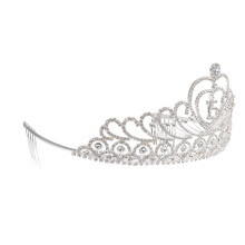 Princess Crown Headband with Sparkling Rhinestones, Silver Bridal Tiara for Girls Birthday Party