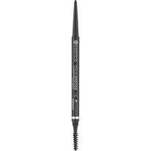 Lápis de sobrancelhas - ESSENCE - Lápis de sobrancelha Micro Preciso - 08 Preto Castanho - mina ultra fina - à prova d'água - escovinha integrada