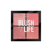 Blush - MAQUILLAJE DE MODA - Paleta "Blush my life" N02 Rosas - Multicolor - Rosas - Efecto brillante
