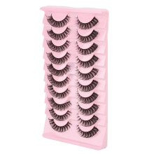 10 Pairs Fluffy False Eyelashes Set DD Curl 3D Wispy Reusable