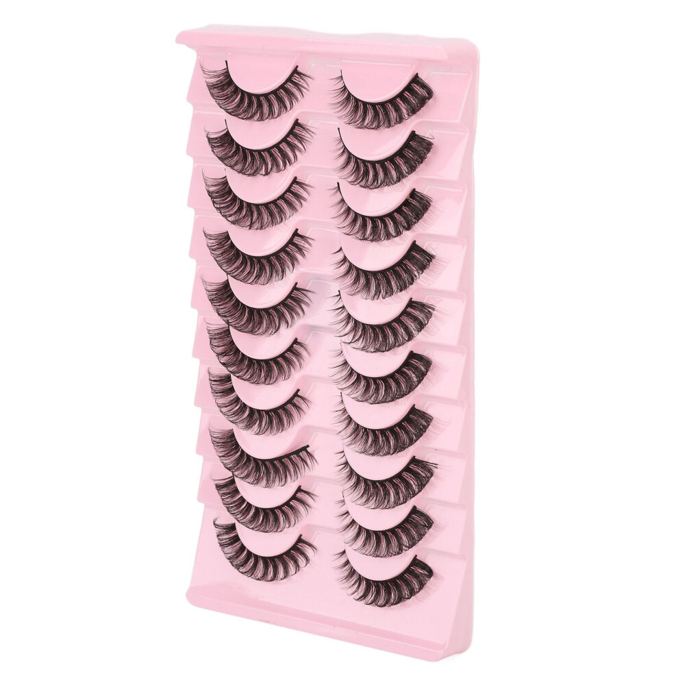 10 Pairs Fluffy False Eyelashes Set DD Curl 3D Wispy Reusable