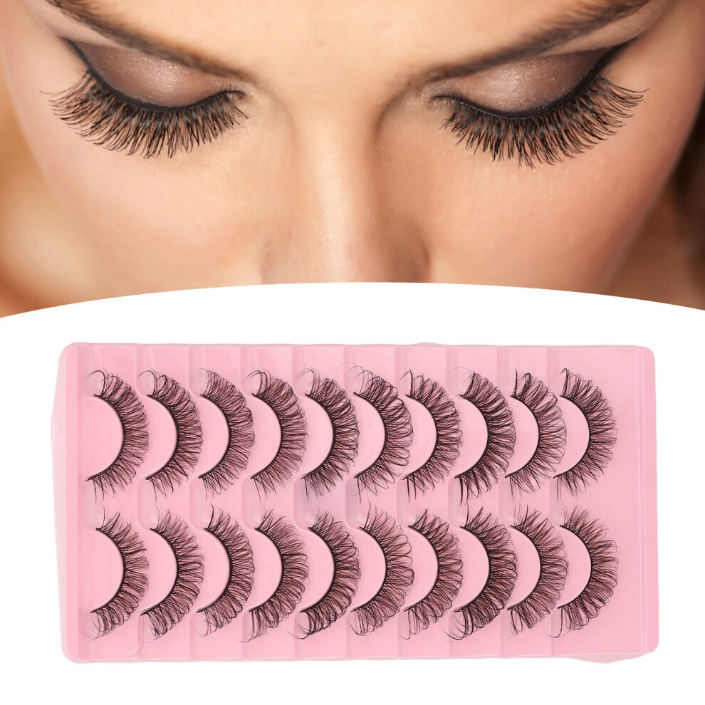 10 Pairs False Eyelashes Set DD Curl Wispy Fluffy Reusable 3D Faux Lashes