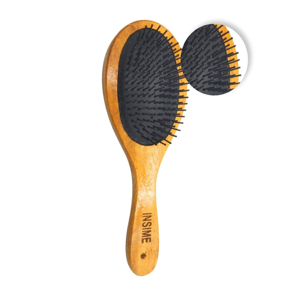 Wooden Paddle Hair Brush for Detangling and Smoothing, Bamboo Hair Brush for Wet or Dry Hair