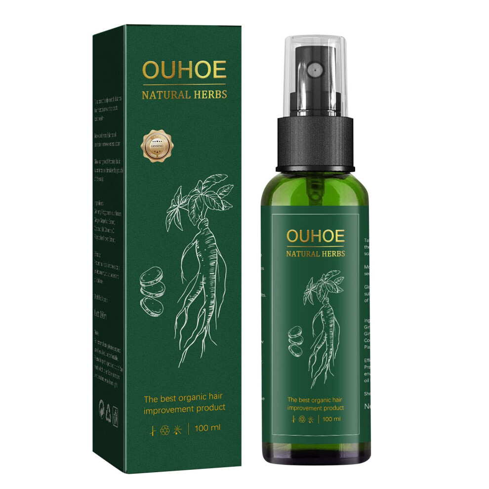 Red Ginseng Hair Growth Spray With Ginger, Organic Hair Loss Treatment For Thinning Hair 100Ml